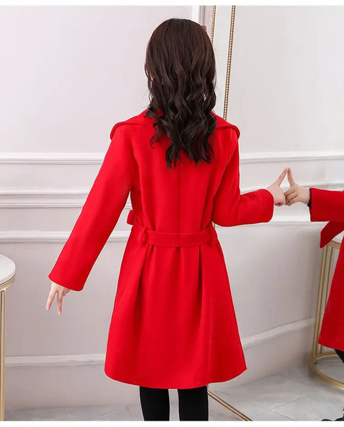 Maria Longline Dressy Wool Blend Coat for Girls