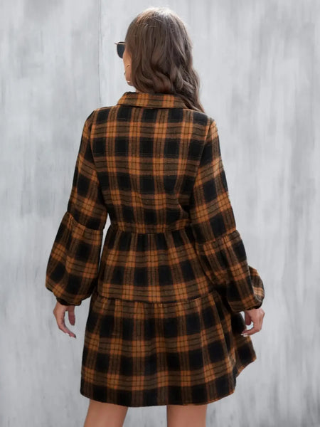 The Tessa Button Front Plaid Dress for Women & Teens