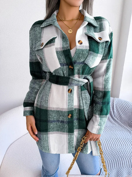 Julissa Plaid Wrap-Shacket