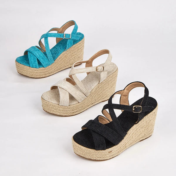 Criss-Cross Strappy Platform Wedge for Women & Teens