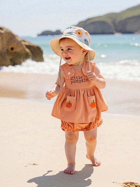 Little Pumpkin Orange Corduroy Outfit for Baby & Toddler Girls