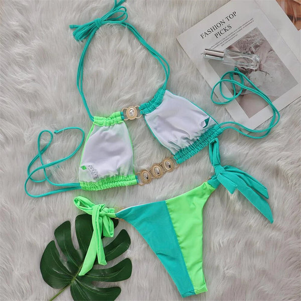 Jewel Girl Halter Side Tie Bikini for Women-More Colors!