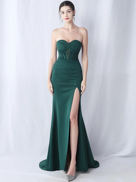 Paige Strapless Sweetheart Formal Dress with Thigh Slit