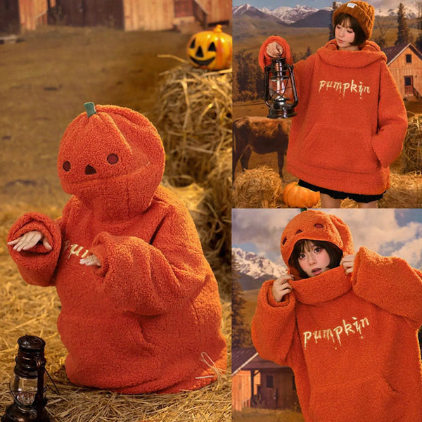 Extra Cozy Oversized Pumpkin Hoodie/Costume