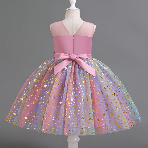 Amaryllis Rainbow & Stars Sparkly Special Occasion Dress