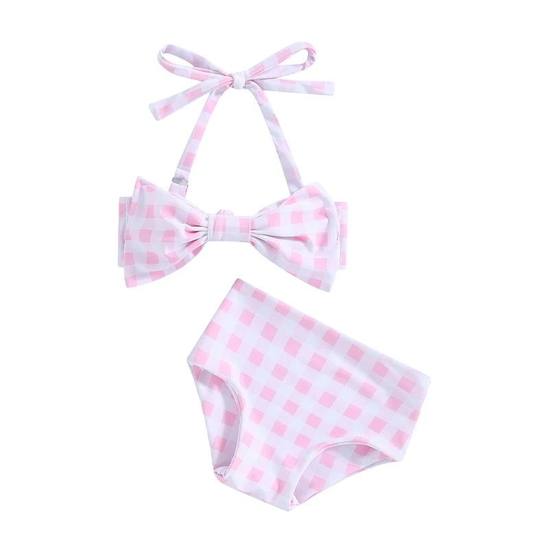 Put a Bow On Retro Two Piece Bikini for Toddler & Little girls