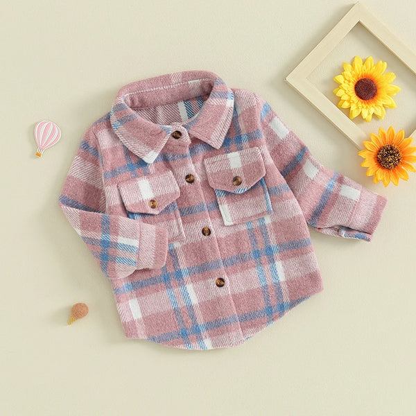 The DiDi Cozy Plaid Shacket for Baby & Toddler Girls