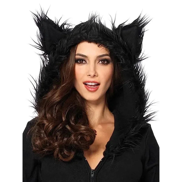 Mama Bat Women's Bat Costume with Furry Hood- EXTENDED SIZES!