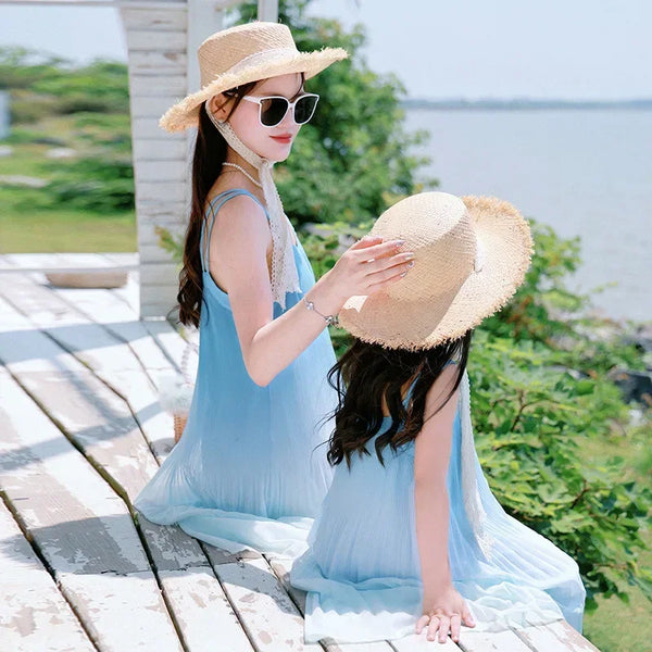 Momma & Me Matching: The Una Blue Dip-Dye Ombre Shift Sundress- EXTENDED SIZES!