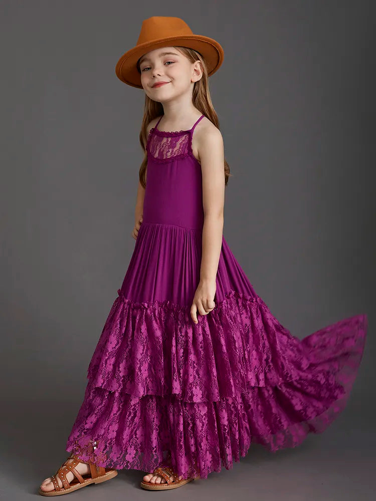 merida maxi dress The Merida Sleeveless Lace Maxi Dress Ecru / 5-6y