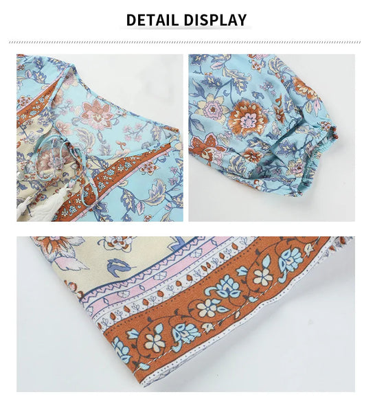 Jill Floral Boho Beach Dress for Women