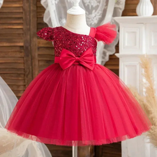 Sparkle Princess One Sleeve Special Occasion Dress for Babies & Little Girls