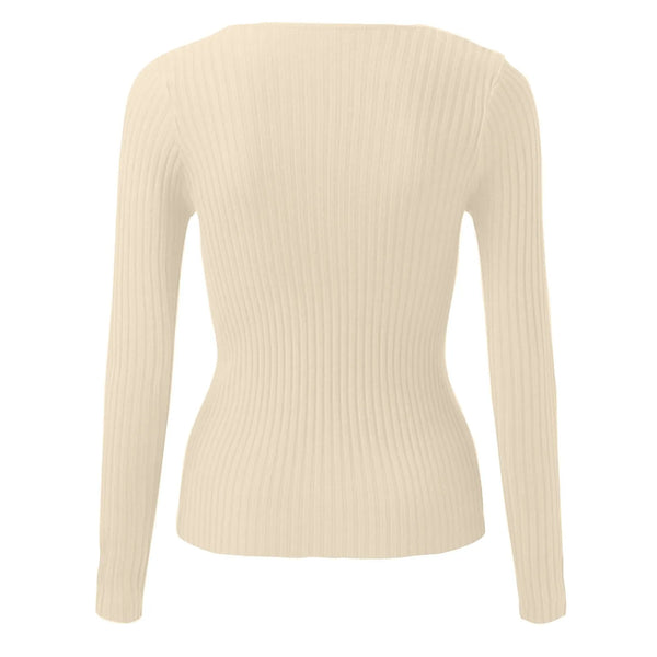 Jaime Peak-a-Boo Twist Ribbed Knit Sweater for Women