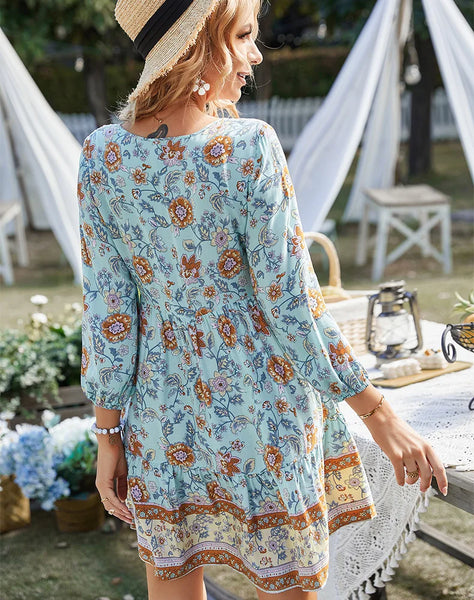 Jill Floral Boho Beach Dress for Women