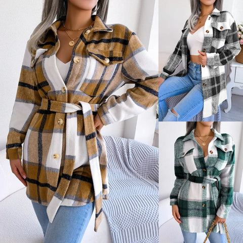 Julissa Plaid Wrap-Shacket
