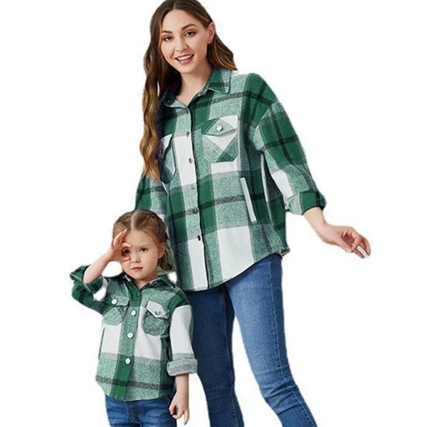 Mommy & Me Classic Plaid Button-Down Shackets for Women & Girls