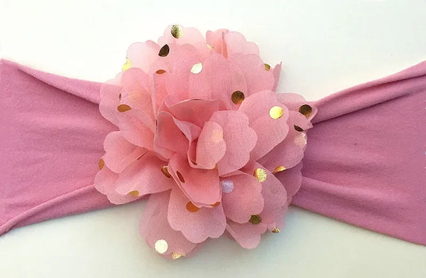 Sparkly Floral Stretchy Chiffon Headband for Baby Girls