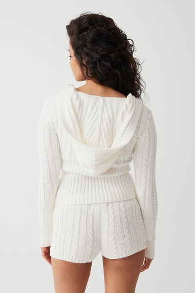 The Bennet Cable Knit Sweater V-Neck Top and Shorts Lounge Set for Women