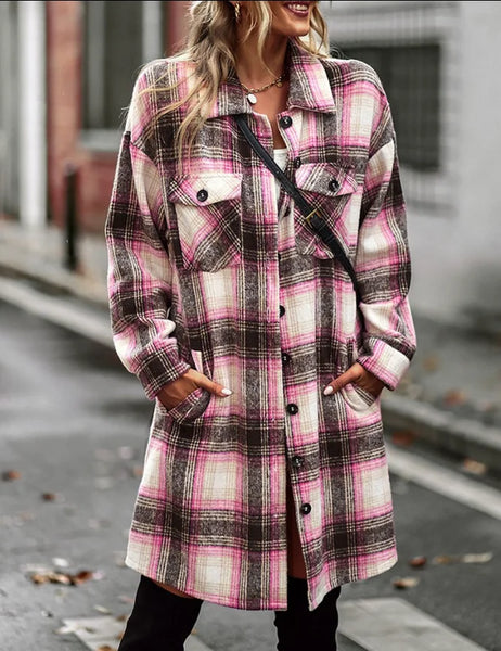 The Jocelyn Longline Plaid Shacket for Women & Teens