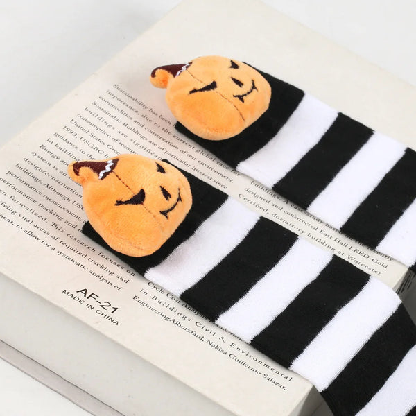 Knee-High Sassy Pumpkin Socks for Girls