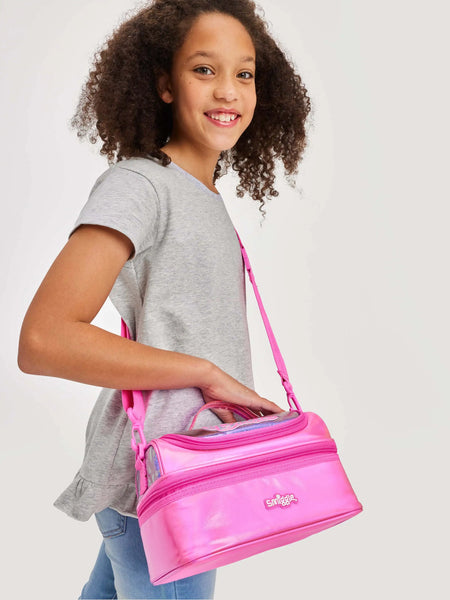 Smiggle Hot Pink Barbie Double Decker Lunchbag