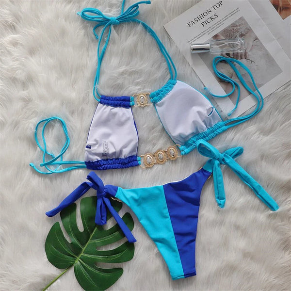Jewel Girl Halter Side Tie Bikini for Women-More Colors!
