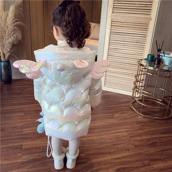 The Shiny Unicorn Puff Jacket for Little Girls