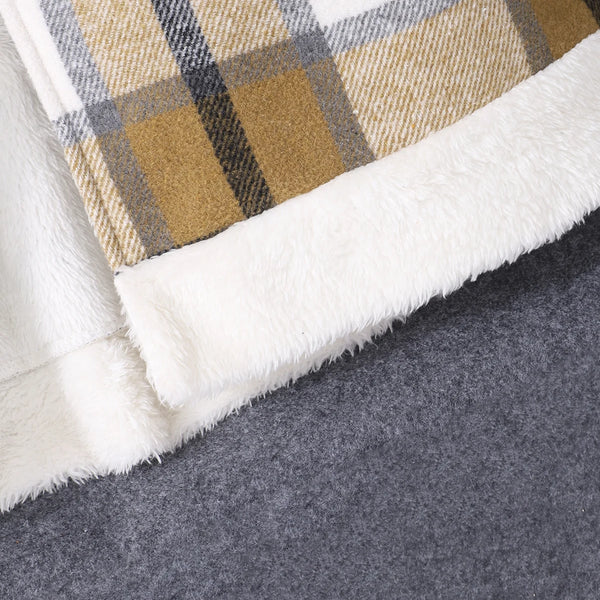 Girls' & Tweens' Longline Plaid Jacket with Tie Waist