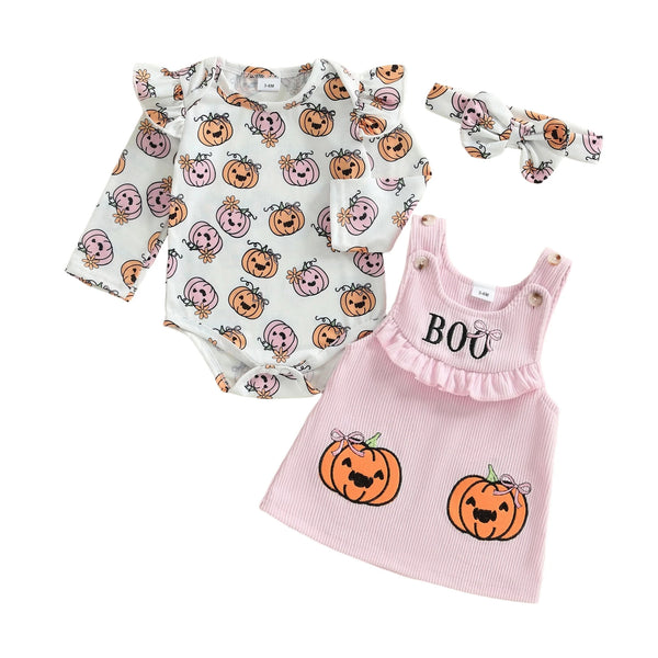 Peek-a-Boo Pumpkin Outfit for Baby & Toddler Girls