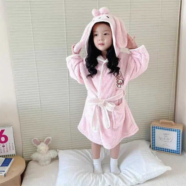 Super Soft Fleece Pretty Cinnamoroll™, Kuromi™, or MyMelody™ Hooded Robe for Girls