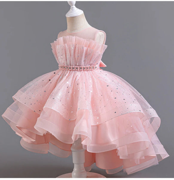 Hermione High Low Sparkle Special Occasion Dress for Girls