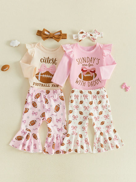 Cutest Football Fan 3-Piece Outfit for Baby & Toddler Girls