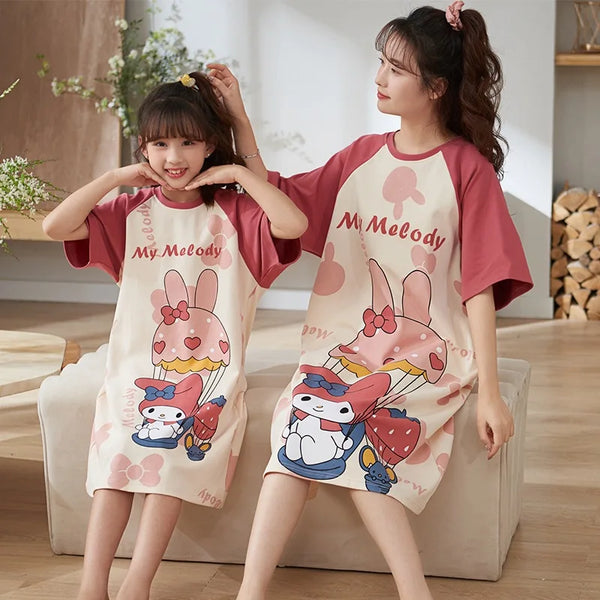 Mommy & Me: Hello Kitty Long Sleepshirt for Girls & Women