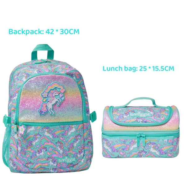 Smiggle® Pastel Unicorn Sparkly Large Capacity Backpack & Accessories
