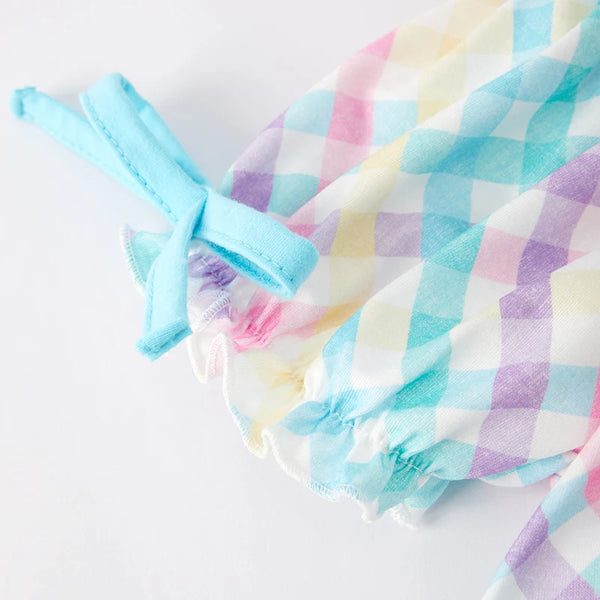 Pastel Bunny Gingham Easter Dress for Little Girls