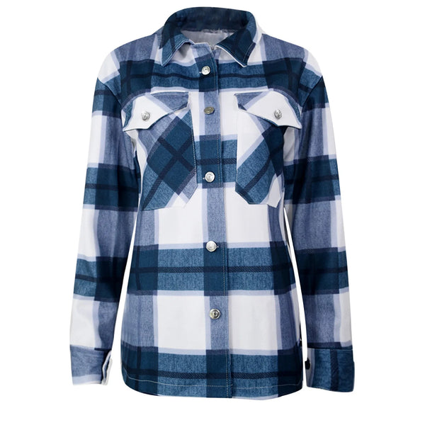 The Autumn Plaid Shacket with Silver Buttons for Women & Teens