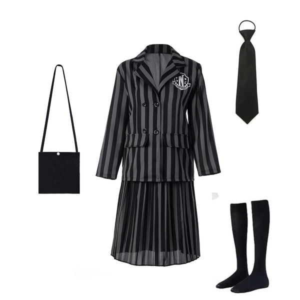 Wednesday Addams Nevermore Uniform Costume for Girls & Teens
