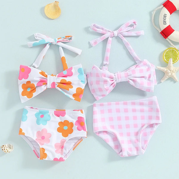 Put a Bow On Retro Two Piece Bikini for Toddler & Little girls