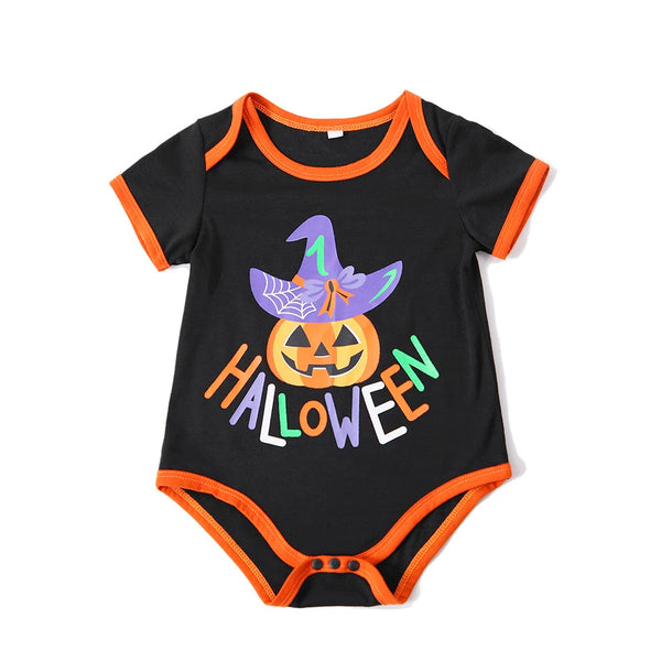 Halloween Pumpkin Onesie, Bat Ears Hat, and Tutu Set for Baby Girls