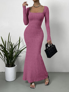 Delany Brushed Knit Fitted Maxi Dress for Women