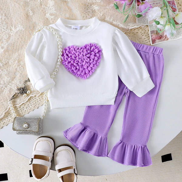 Naleigh Heart & Flares Outfit for Baby & Toddler Girls