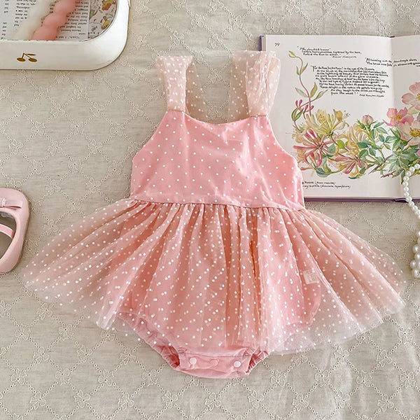 Empress Swiss Dots Special Occasion Romper Dress