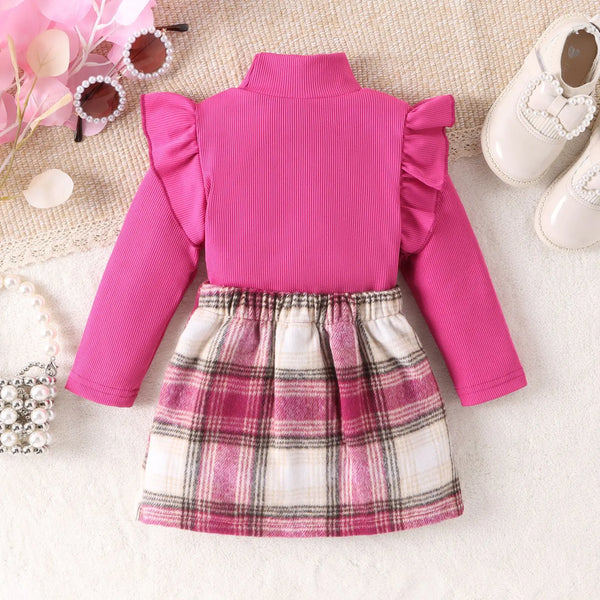 The Mae Pink Plaid Outfit for Baby & Little Girls