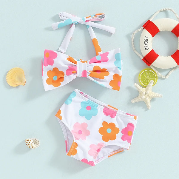 Put a Bow On Retro Two Piece Bikini for Toddler & Little girls