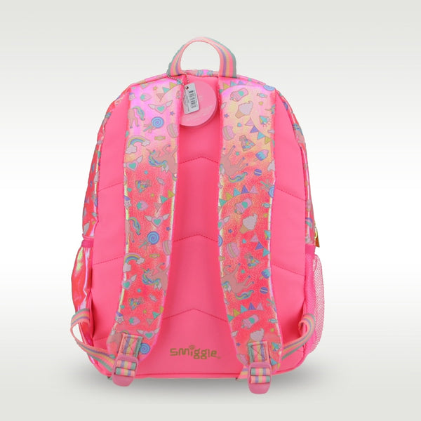 Girls Smiggle Bright Pink and Gold Precious Things Backpack