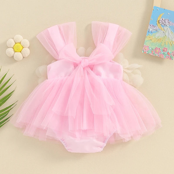 The Lexi Pretty Lace Romper Dress for Baby Girls