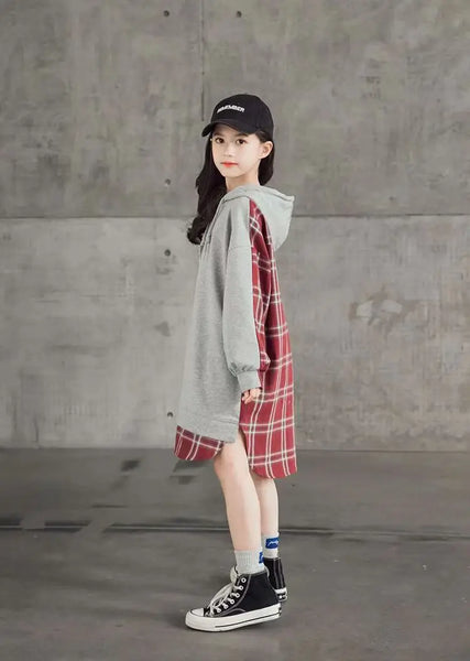 The Plaid Hoodie Dress for Girls & Tweens