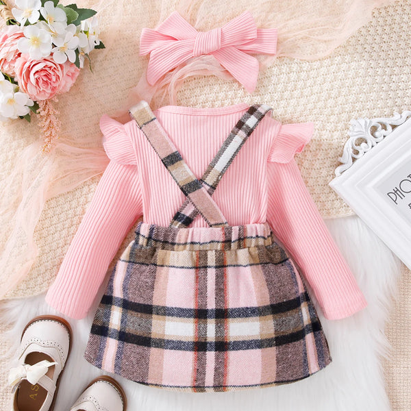 The Senna Plaid Dress Outfit for Baby & Toddler Girls