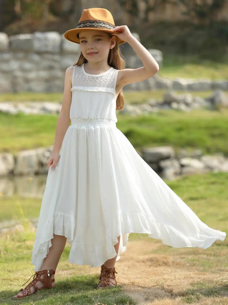 Megara Boho Fringe Maxi Dress for Girlsstat