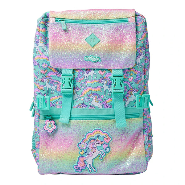 Smiggle® Pastel Unicorn Sparkly Extra Large Capacity Backpack & Accessories